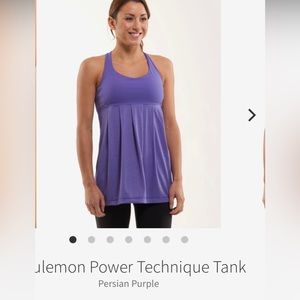 lululemon power technique tank. Persian purple size 8.